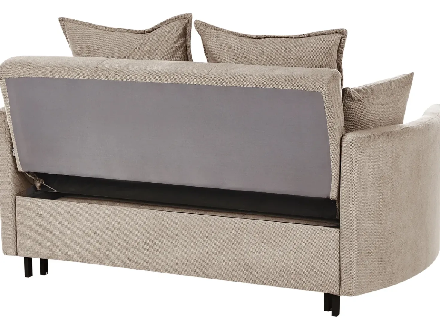 Divano letto 2 posti HOVIN Tessuto Tortora