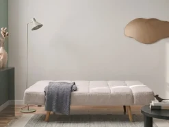 Divano letto 2 posti INGARO Bouclé Bianco sporco