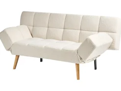 Divano letto 2 posti INGARO Bouclé Bianco sporco