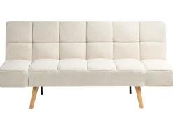 Divano letto 2 posti INGARO Bouclé Bianco sporco