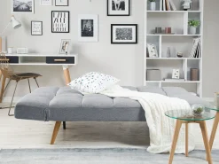 Divano letto 2 posti INGARO Tessuto Grigio