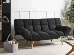 Divano letto 2 posti INGARO Bouclé Nero