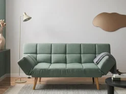 Divano letto 2 posti INGARO Tessuto Verde chiaro