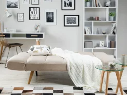 Divano letto 2 posti INGARO Tessuto Beige