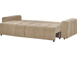 Divano letto 3 posti INNVIK Tessuto Marrone con contenitore