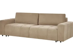 Divano letto 3 posti INNVIK Tessuto Marrone con contenitore