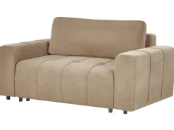 Divano letto 2 posti INNVIK Tessuto Marrone con contenitore