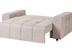 Divano letto 2 posti INNVIK Tessuto Marrone chiaro con contenitore