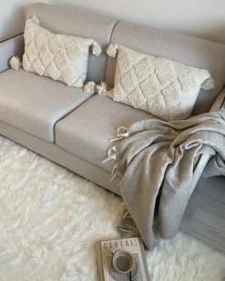 Divano letto 2 posti ISHOJ Tessuto Beige chiaro