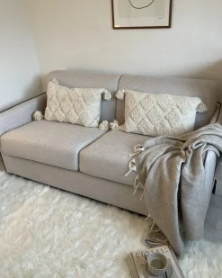 Divano letto 2 posti ISHOJ Tessuto Marrone chiaro