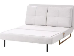 Divano letto 2 posti JERSLEV Tessuto Bianco sporco