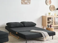 Divano letto 3 posti JERSLEV Tessuto Nero