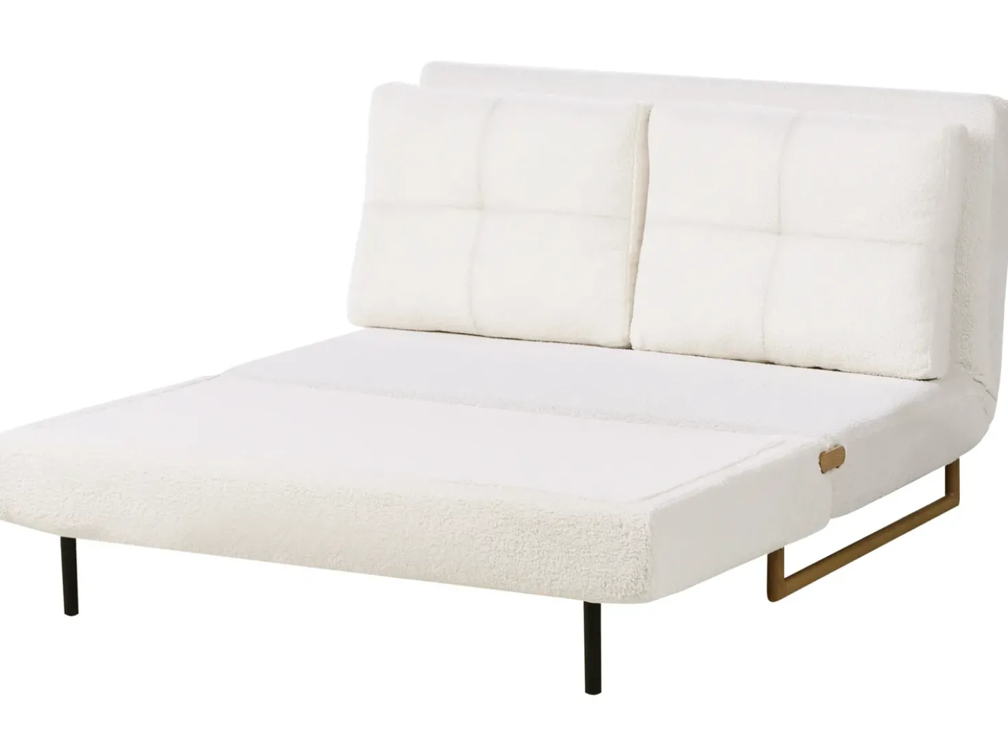 Divano letto 2 posti JERSLEV Bouclé Bianco sporco
