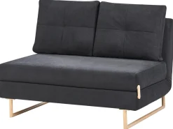 Divano letto 2 posti JERSLEV Tessuto Nero