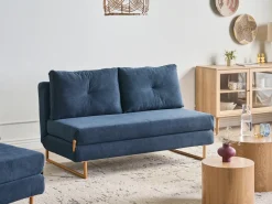 Divano letto 3 posti JERSLEV Tessuto Blu