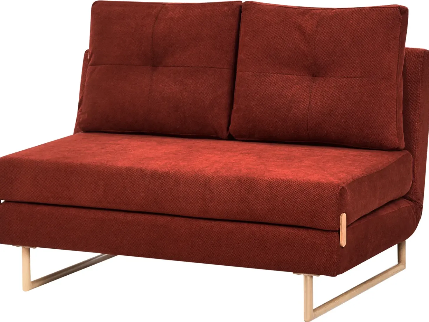 Divano letto 2 posti JERSLEV Tessuto Rosso