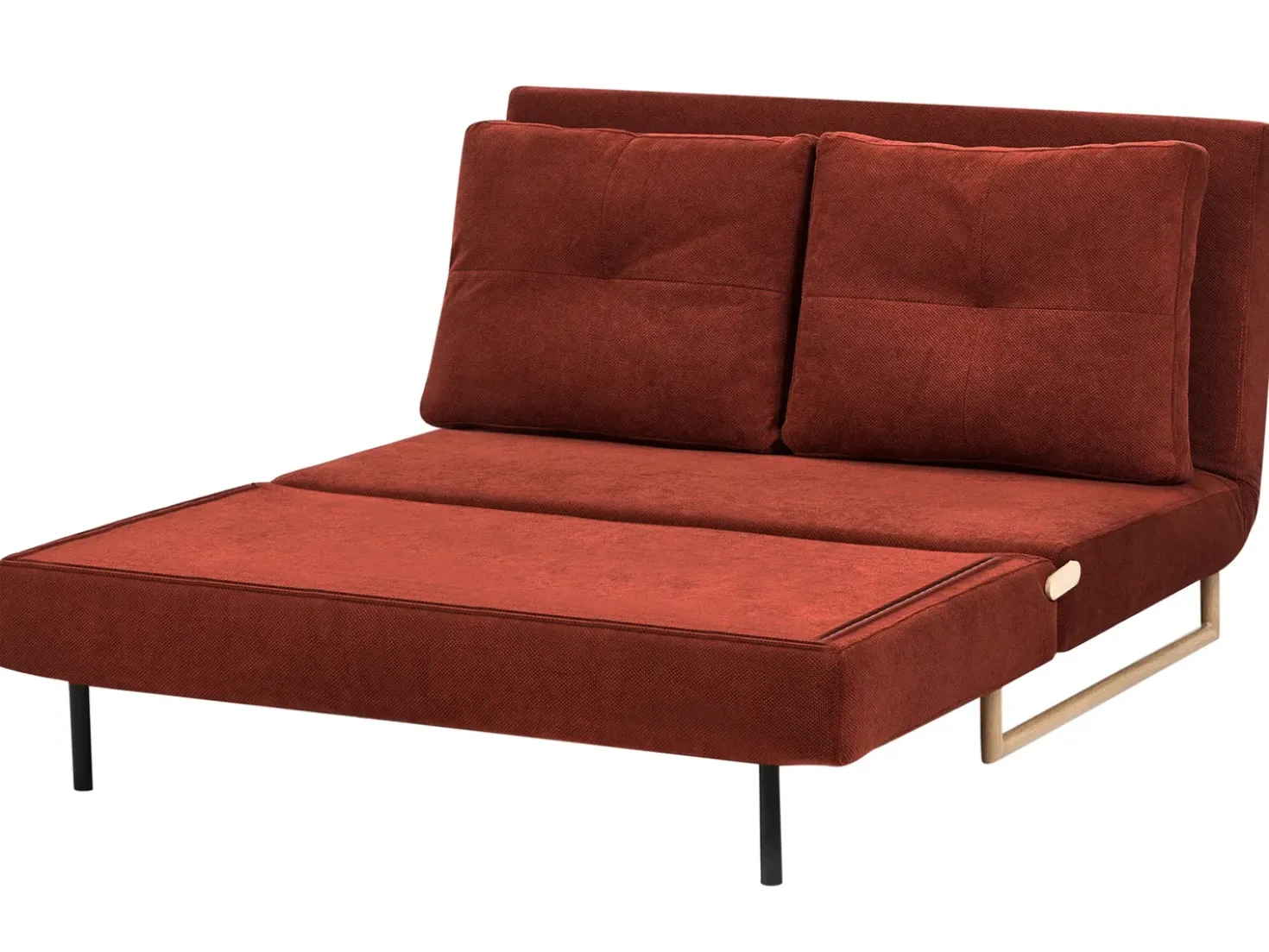 Divano letto 2 posti JERSLEV Tessuto Rosso