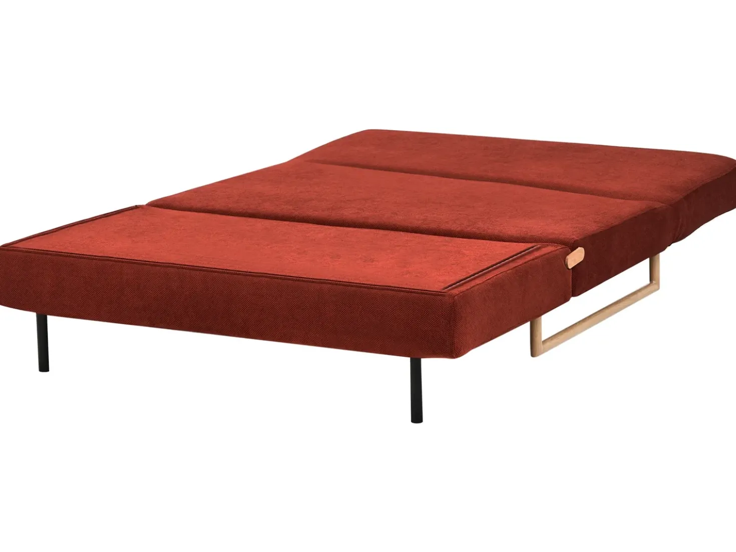 Divano letto 2 posti JERSLEV Tessuto Rosso