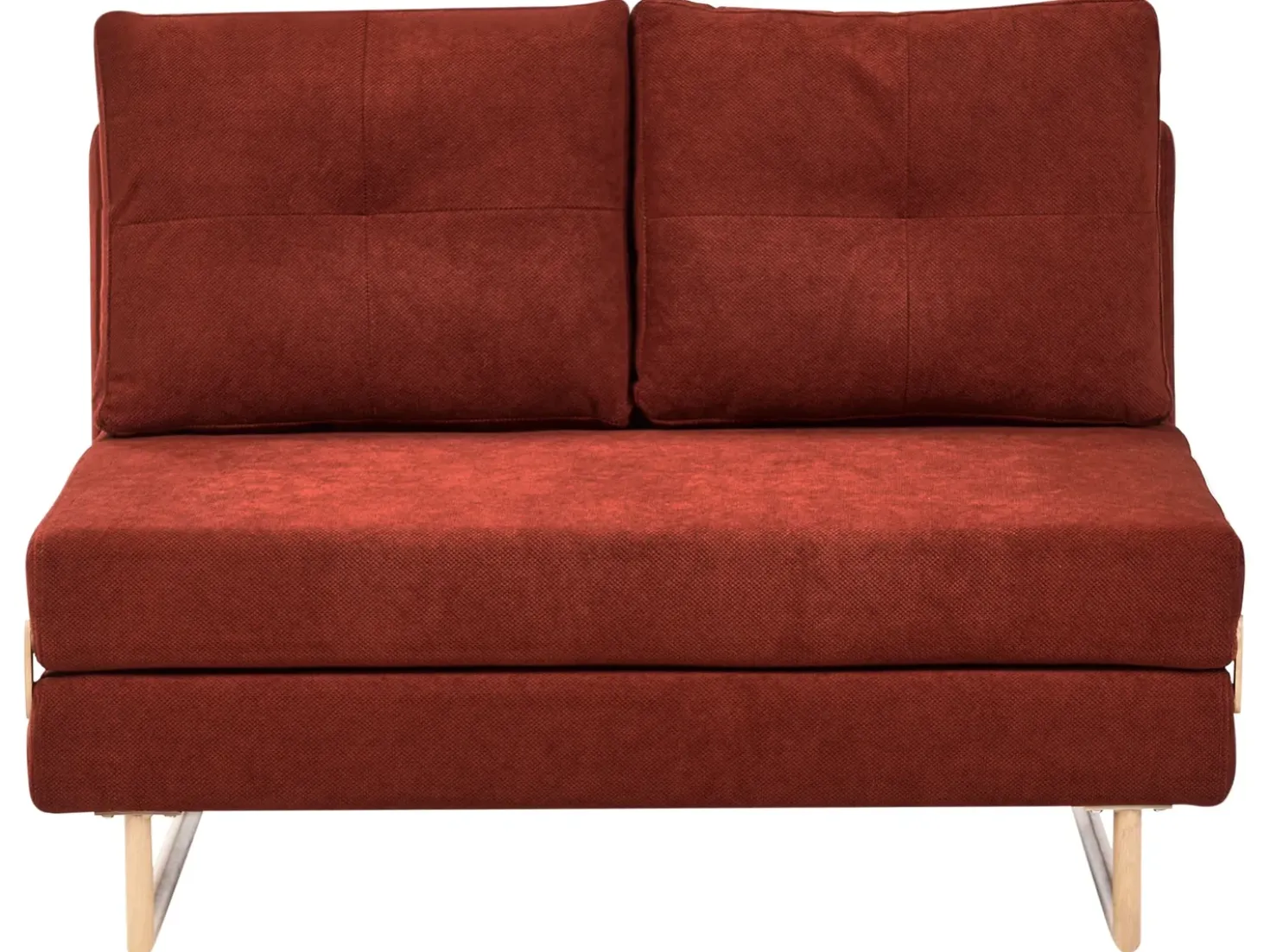 Divano letto 2 posti JERSLEV Tessuto Rosso