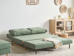 Divano letto 3 posti JERSLEV Tessuto Verde chiaro