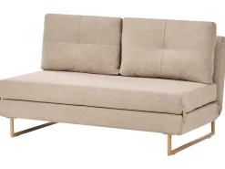 Divano letto 3 posti JERSLEV Tessuto Marrone chiaro