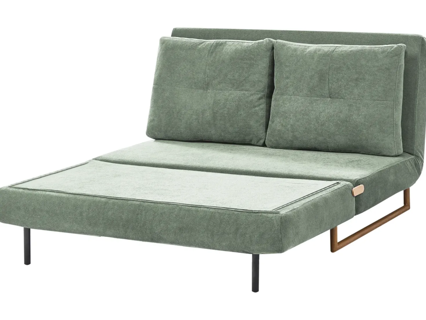 Divano letto 2 posti JERSLEV Tessuto Verde chiaro