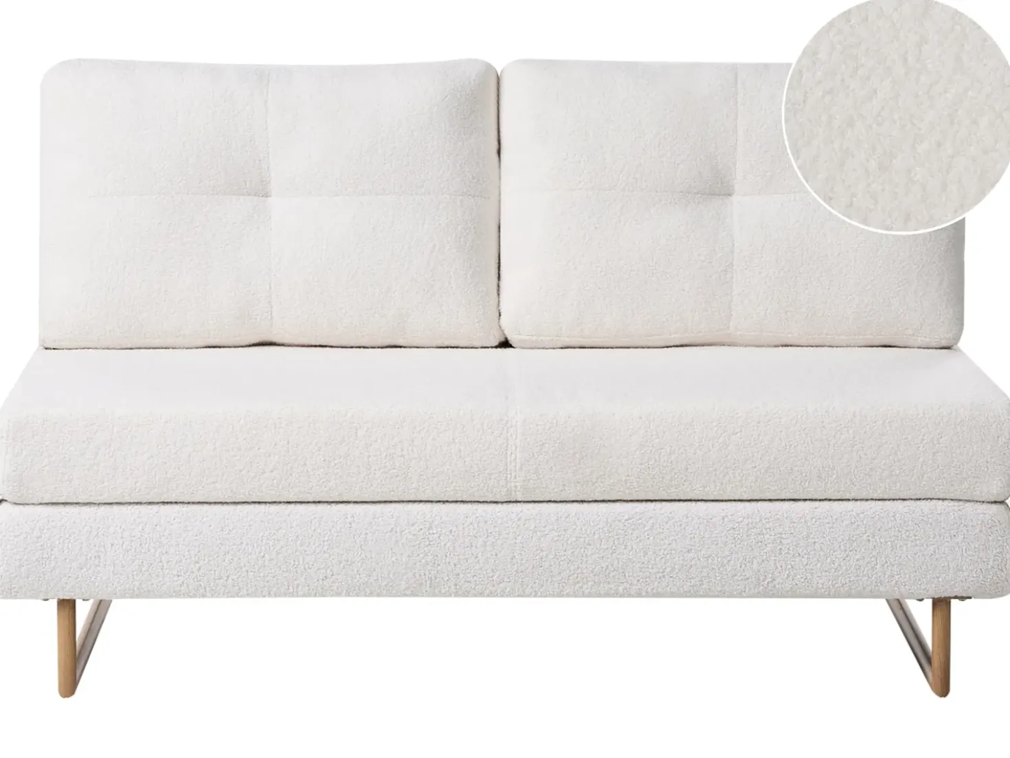 Divano letto 3 posti JERSLEV Bouclé Bianco sporco