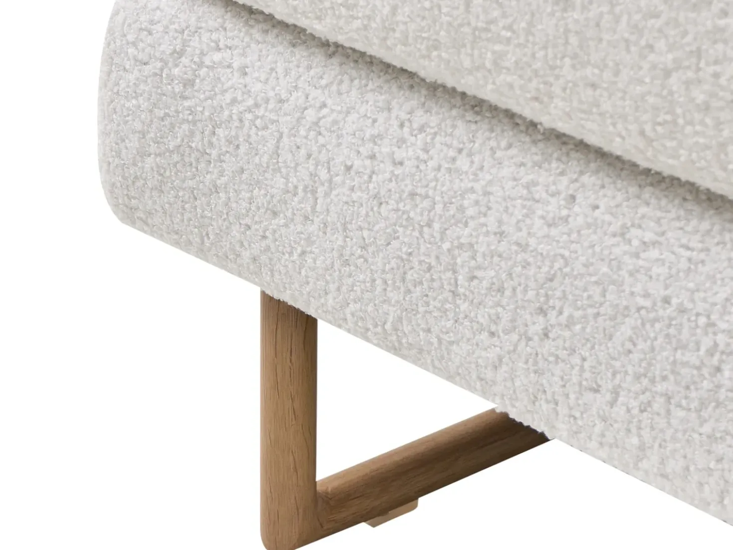 Divano letto 3 posti JERSLEV Bouclé Bianco sporco