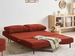 Divano letto 3 posti JERSLEV Tessuto Rosso