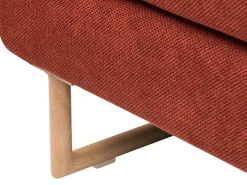 Divano letto 3 posti JERSLEV Tessuto Rosso
