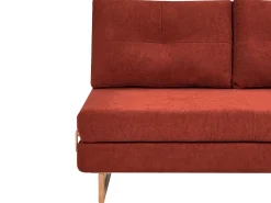Divano letto 3 posti JERSLEV Tessuto Rosso