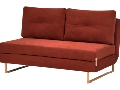 Divano letto 3 posti JERSLEV Tessuto Rosso