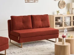 Divano letto 3 posti JERSLEV Tessuto Rosso