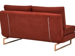 Divano letto 3 posti JERSLEV Tessuto Rosso