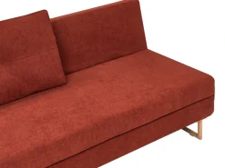 Divano letto 3 posti JERSLEV Tessuto Rosso