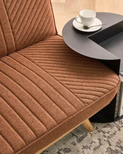Divano letto 2 posti KALFAFEL Tessuto Marrone dorato