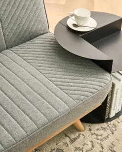 Divano letto 2 posti KALFAFEL Tessuto Grigio