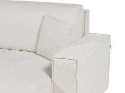 Divano letto 3 posti KARILA Tessuto Beige chiaro con contenitore Lato Sinistro
