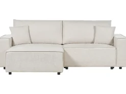 Divano letto 3 posti KARILA Tessuto Beige chiaro con contenitore Lato destro