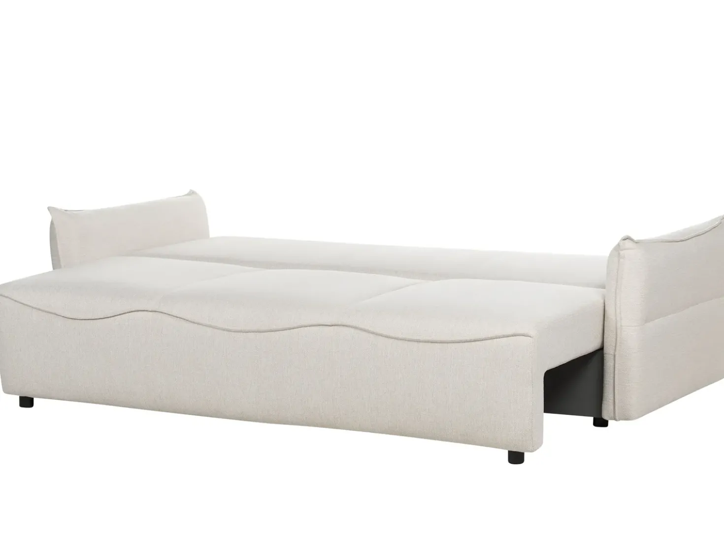 Divano letto 3 posti KRAMA Tessuto Bianco sporco con contenitore
