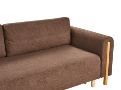 Divano letto 3 posti KVAM Bouclé Marrone con contenitore