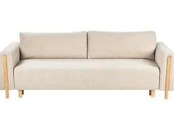 Divano letto 3 posti KVAM Bouclé Beige chiaro con contenitore
