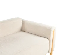 Divano letto 3 posti KVAM Bouclé Beige chiaro con contenitore