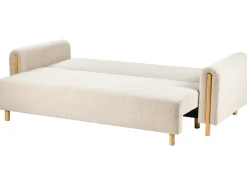 Divano letto 3 posti KVAM Bouclé Beige chiaro con contenitore