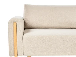 Divano letto 3 posti KVAM Bouclé Beige chiaro con contenitore