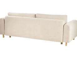 Divano letto 3 posti KVAM Bouclé Beige chiaro con contenitore