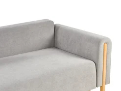 Divano letto 3 posti KVAM Tessuto Grigio con contenitore