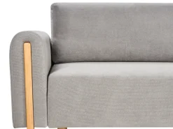 Divano letto 3 posti KVAM Tessuto Grigio con contenitore