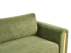 Divano letto 3 posti KVAM Tessuto Verde con contenitore