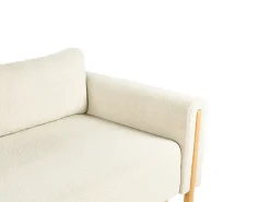 Divano letto 3 posti KVAM Bouclé Bianco sporco con contenitore